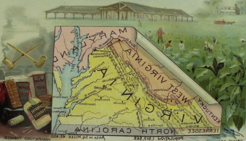 Старинная реклама табака из Вирджинии